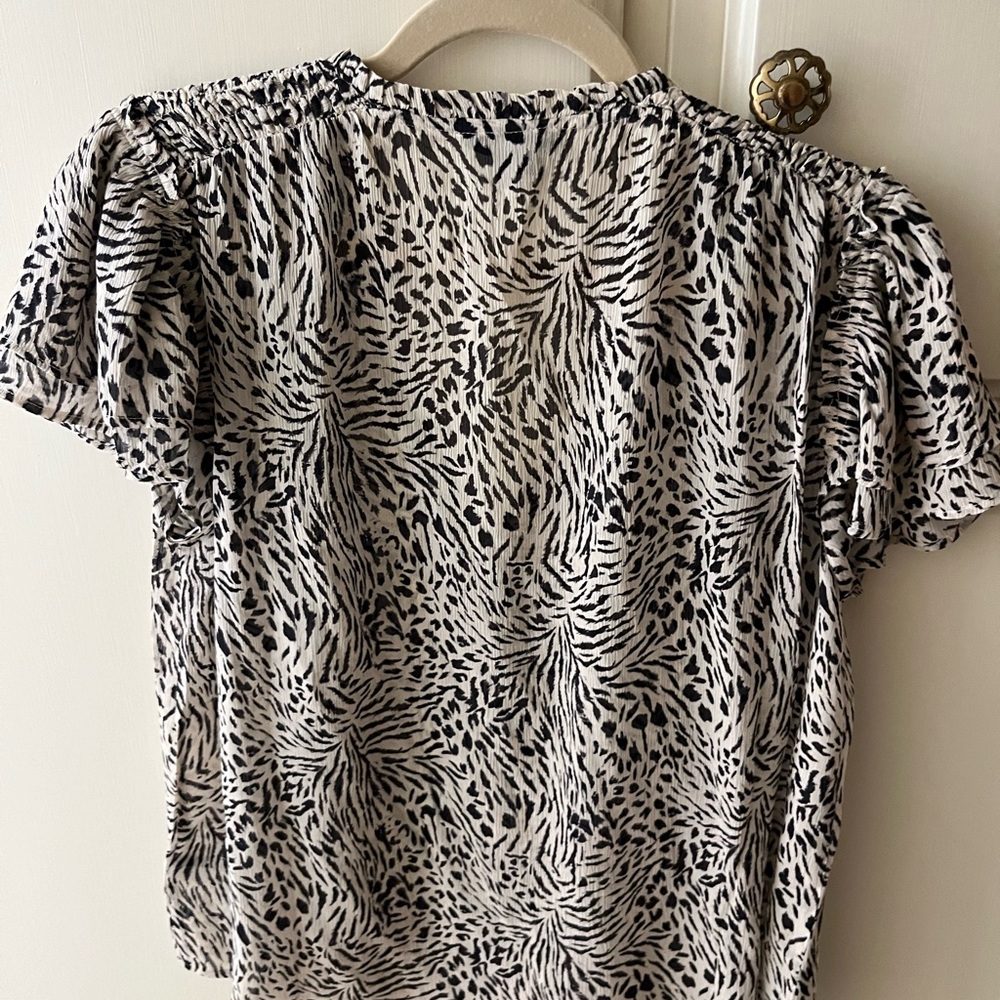 PAIGE brand medium sheer leopard blouse